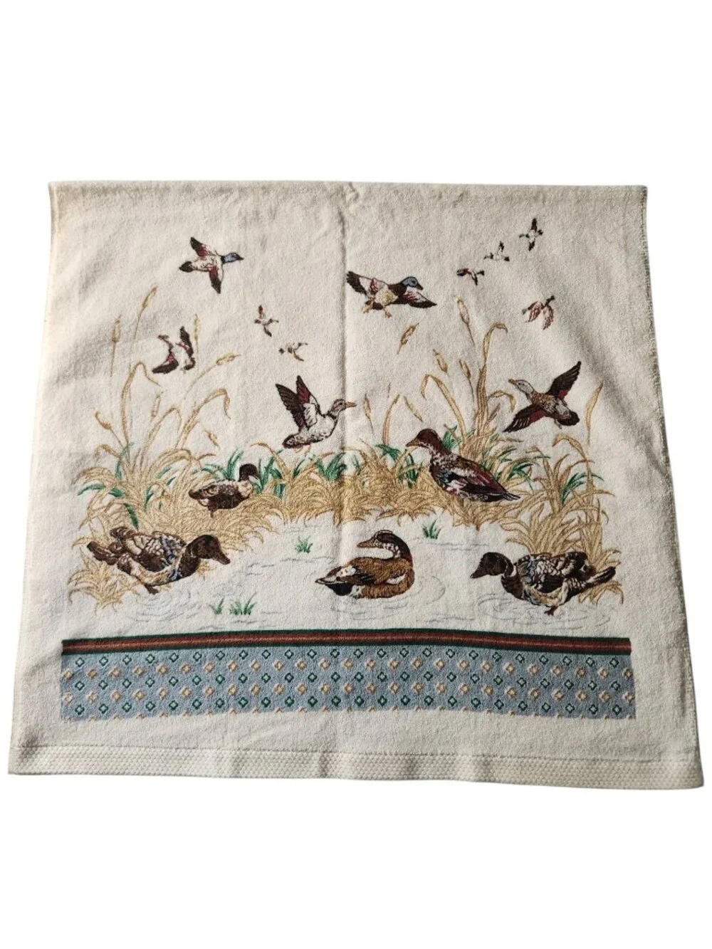 Vintage Fieldcrest Mallard Duck Bath Beach Towel Cabin Man Cave Bathroom